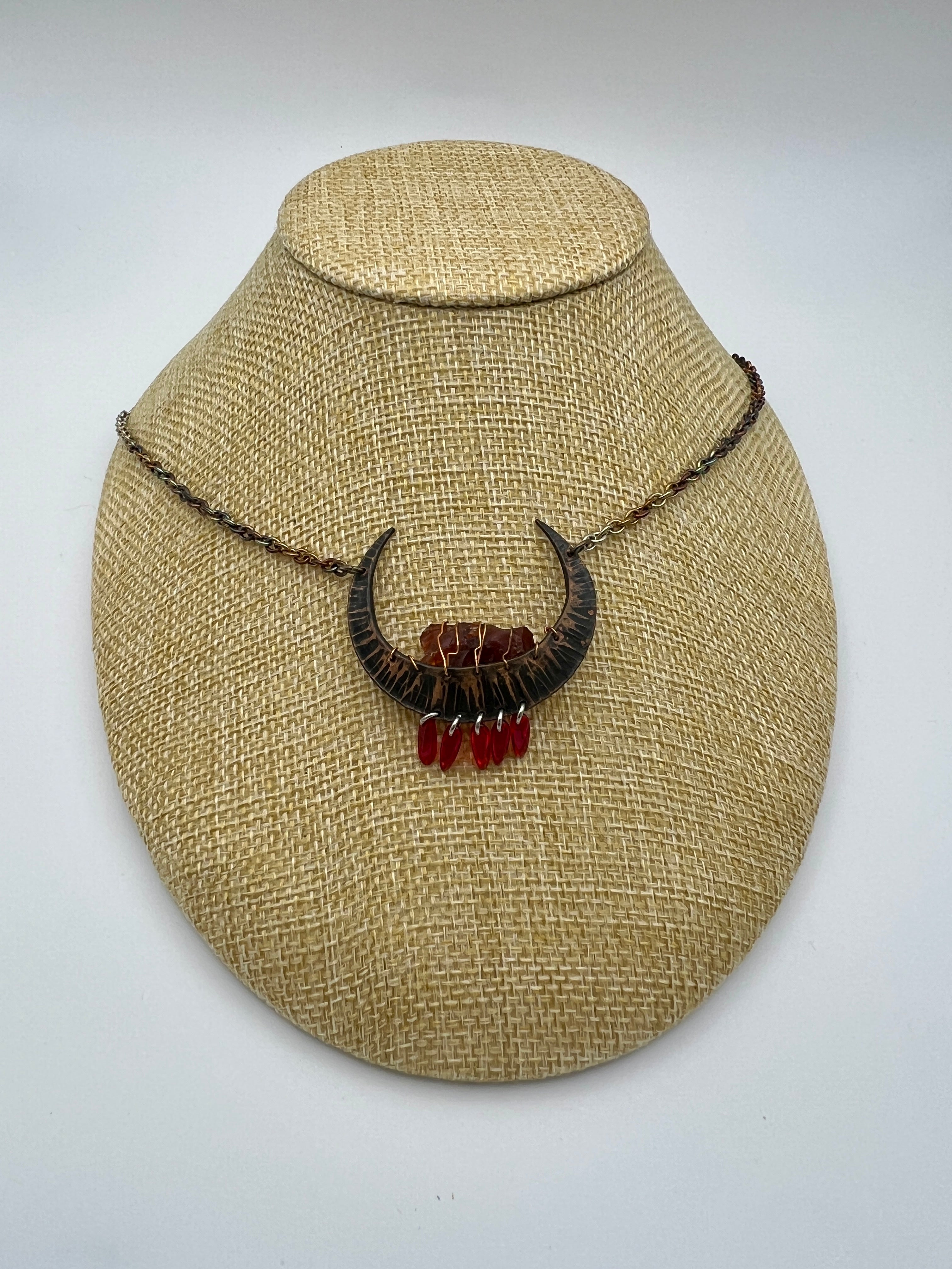 Copper Moon Carnelian Pendant