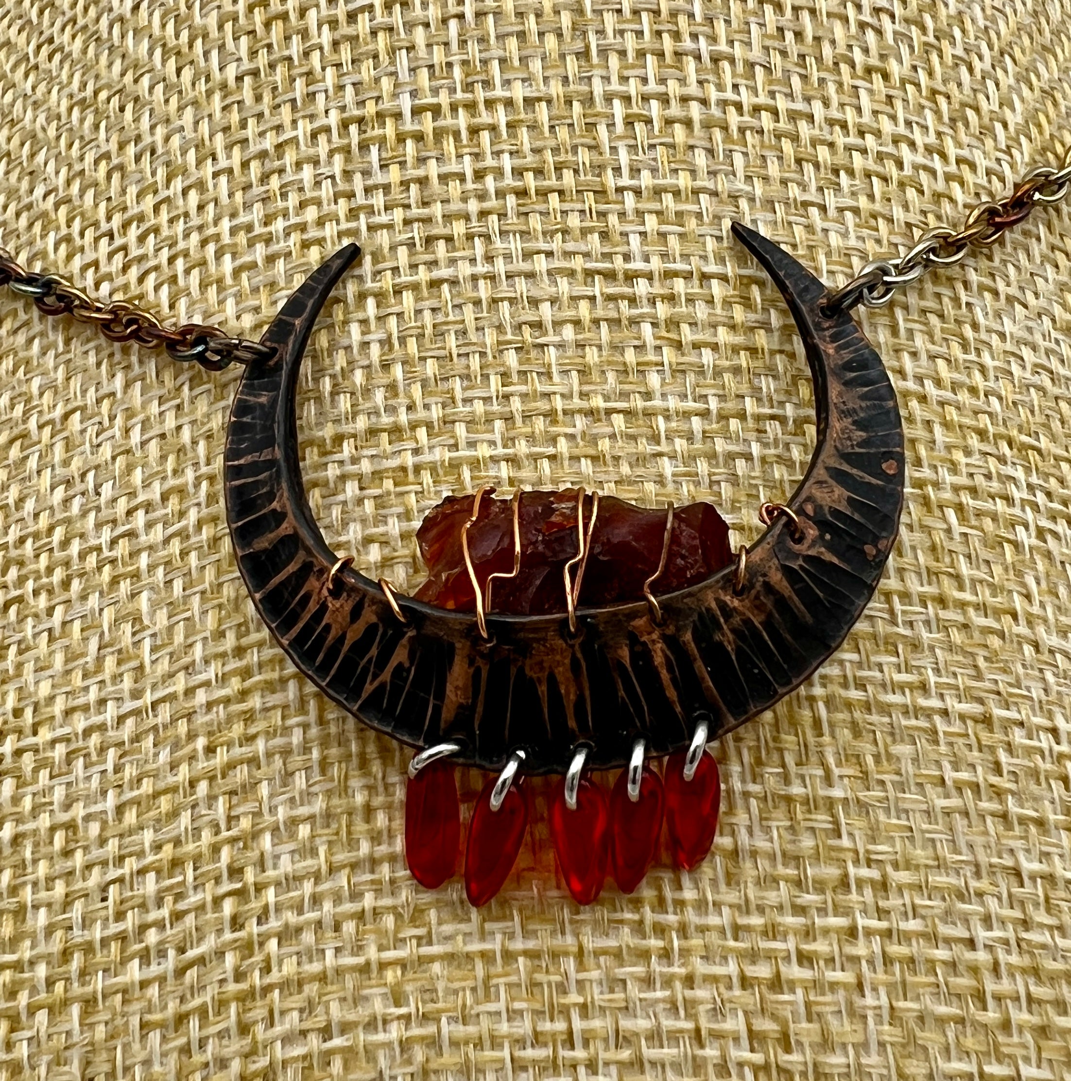 Copper Moon Carnelian Pendant