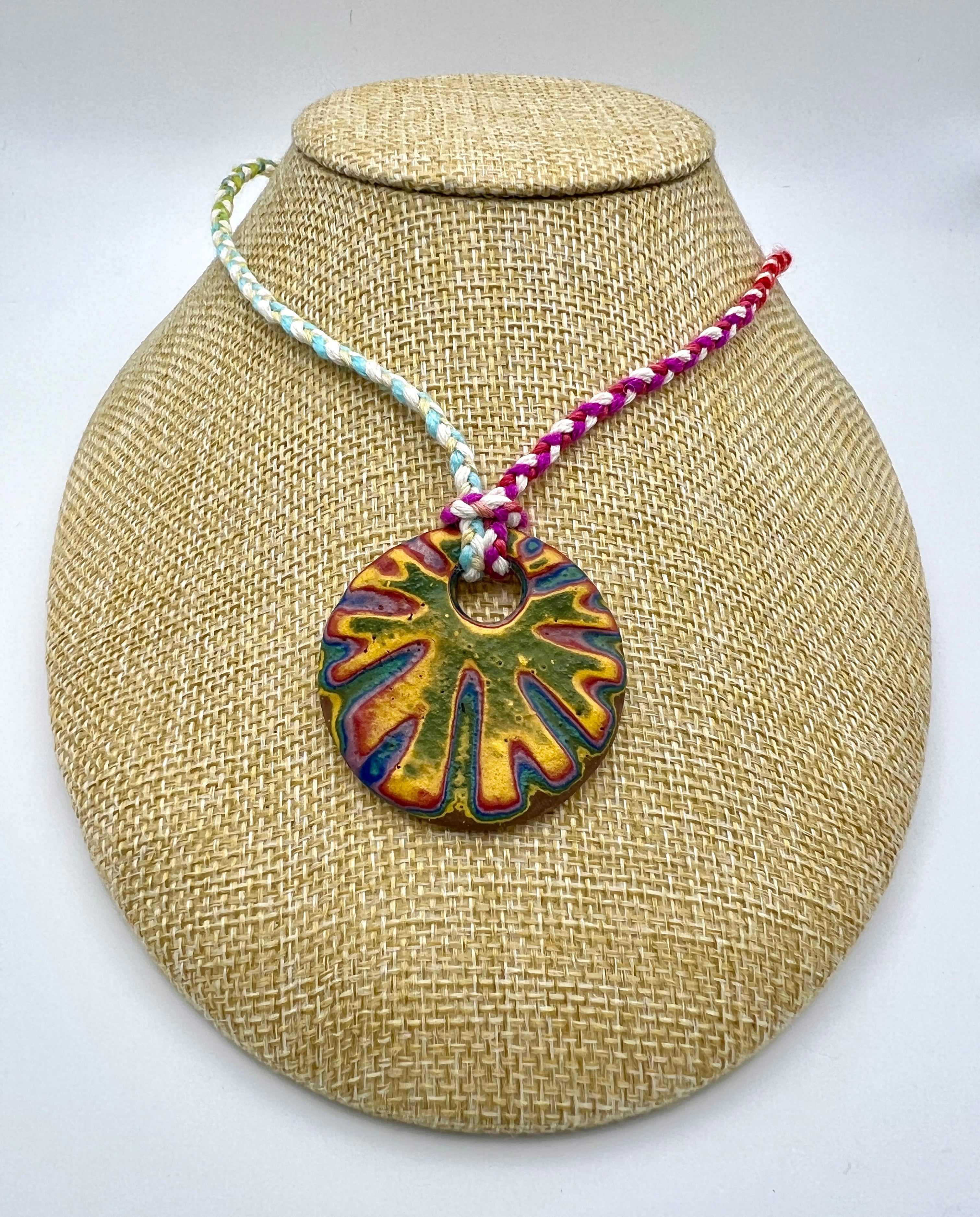 Tie Dye Ceramic Pendant