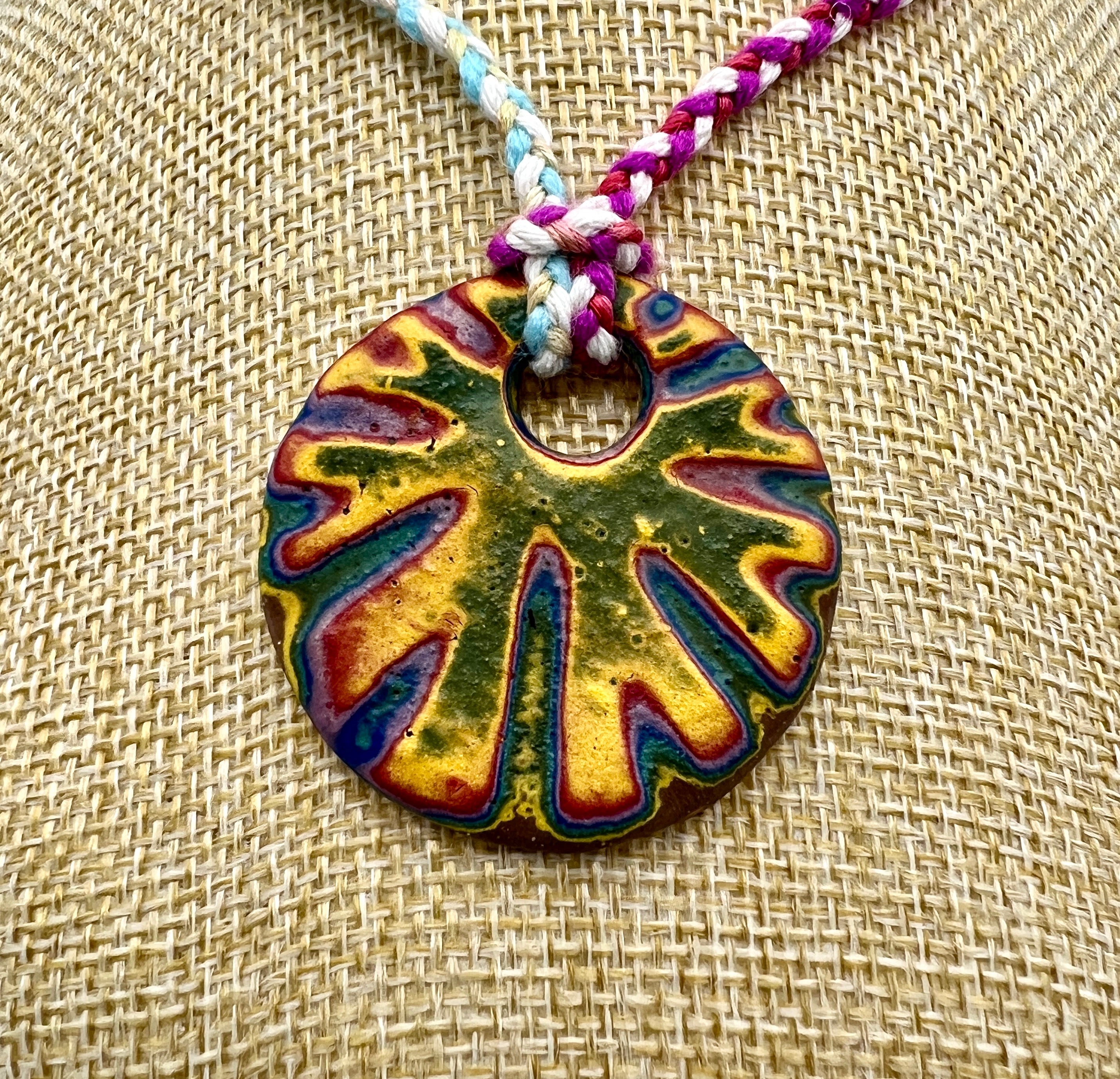 Tie Dye Ceramic Pendant