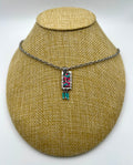 Pink and Aqua Beaded Pendant