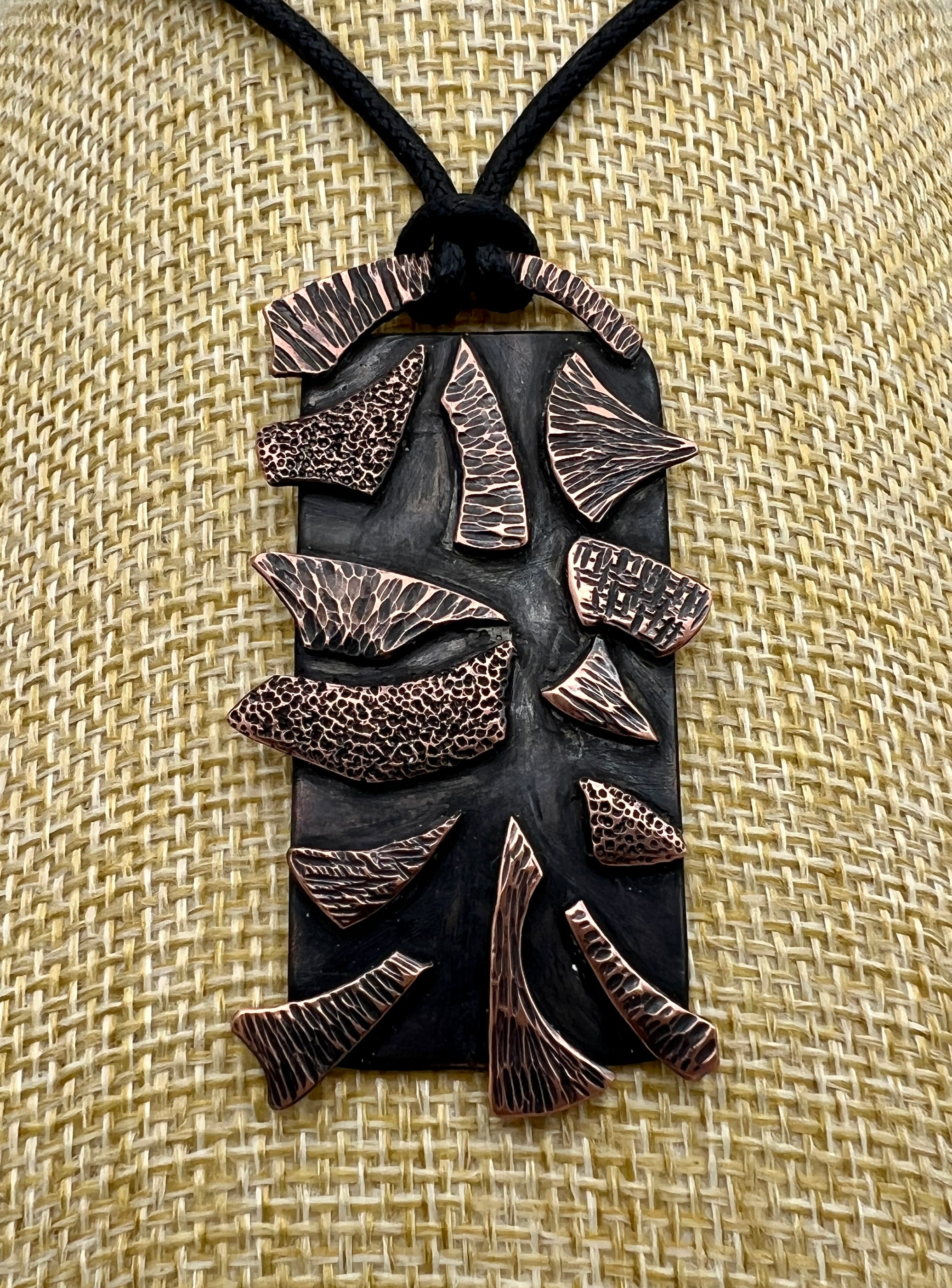 Copper Composition Statement Necklace