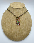 Gumdrop Pendant with Bronze Square Frame